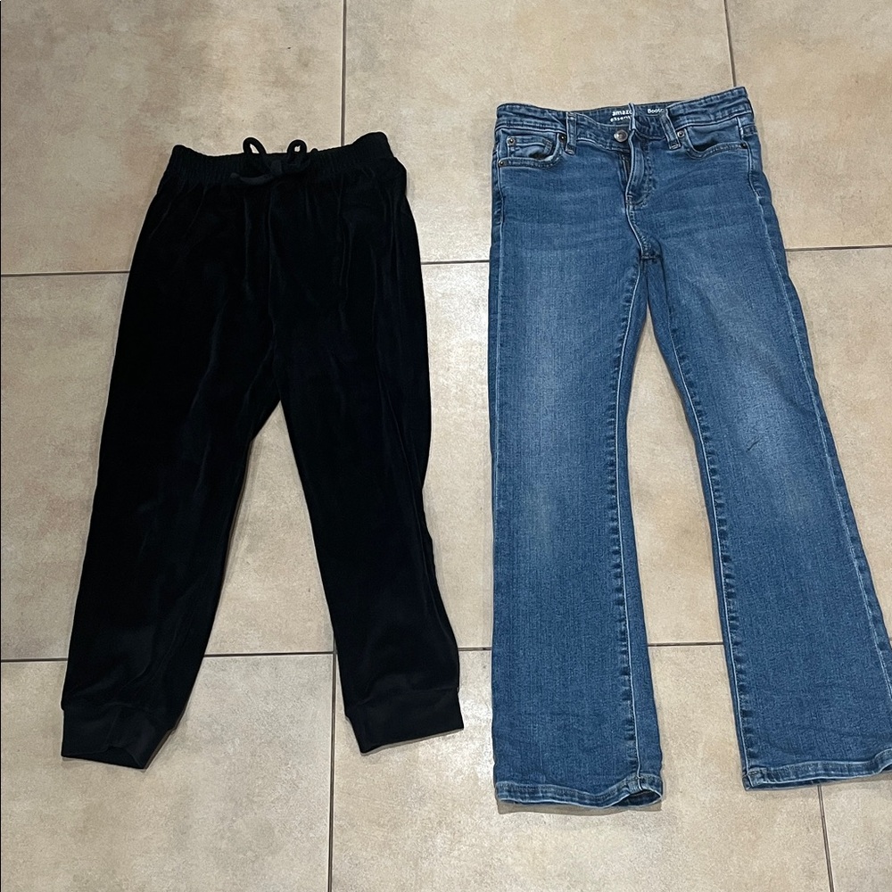 Lot of girls pants, bootcut jeans & black track pants joggers, size 12,
